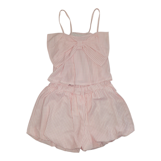 Girls gingham shorts set
