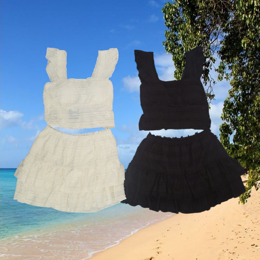 Women's cropped vest top and shorts set