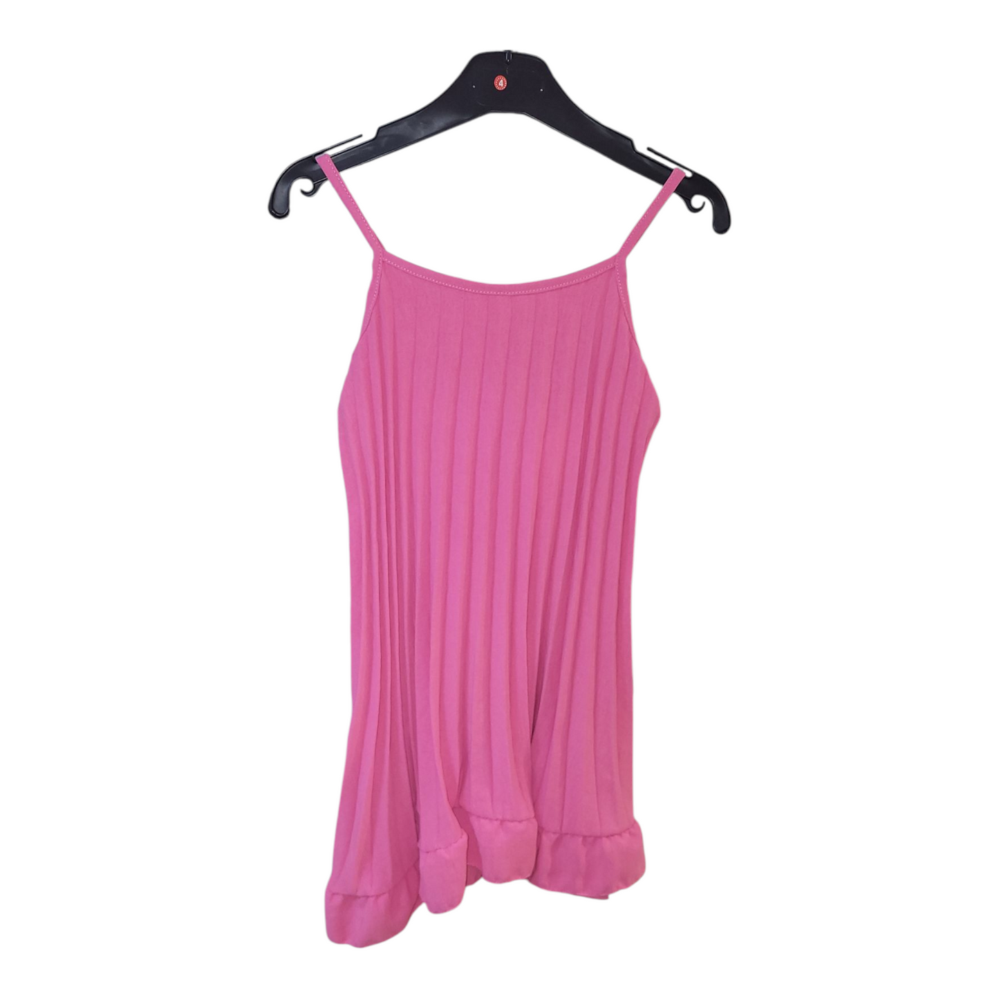 Girls Pleated Strappy Summer Dress- Orange or Pink- Ages 4 to 14