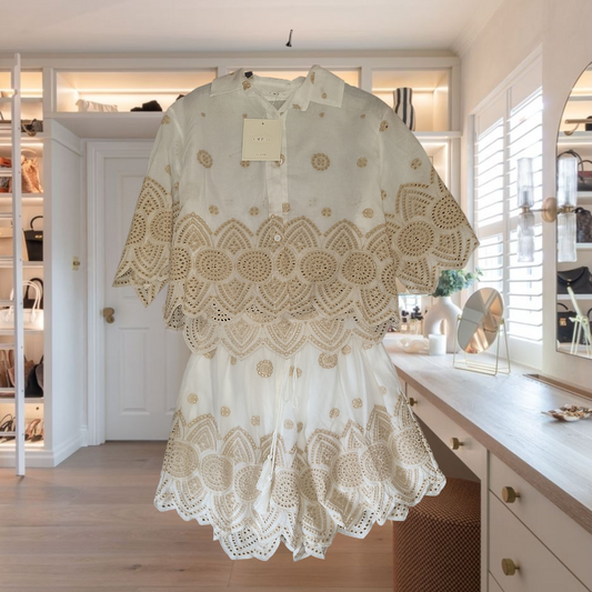 Women's Linen Short Sleeve Top & Shorts Set