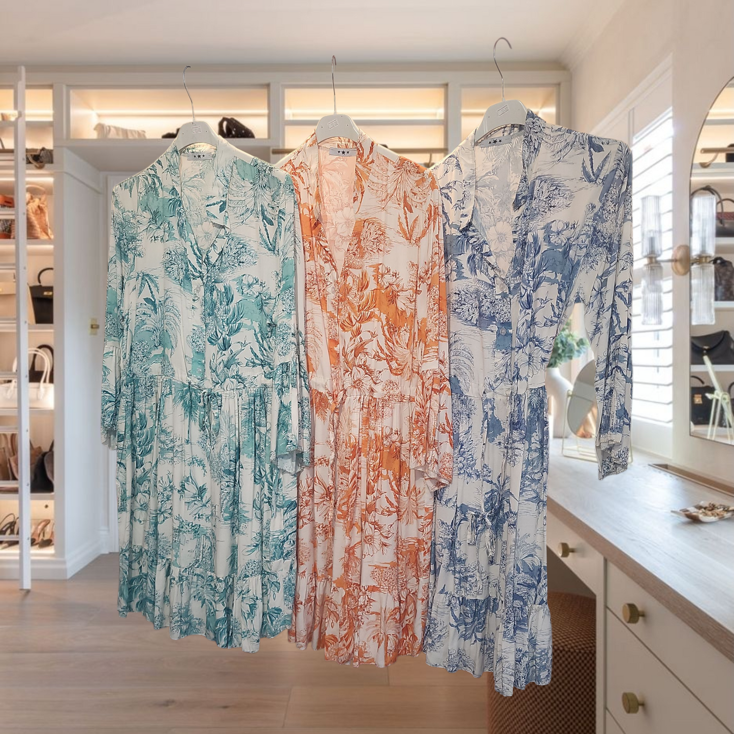 Women's Tree Print Short Sleeve Dress