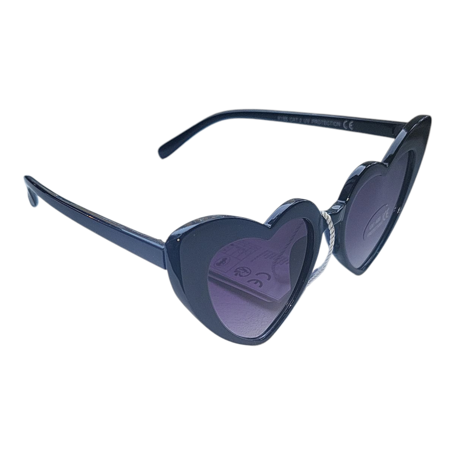 Girl's Heart Shape Sunglasses- UV 400 Protection- Black, Pink, Red & Purple