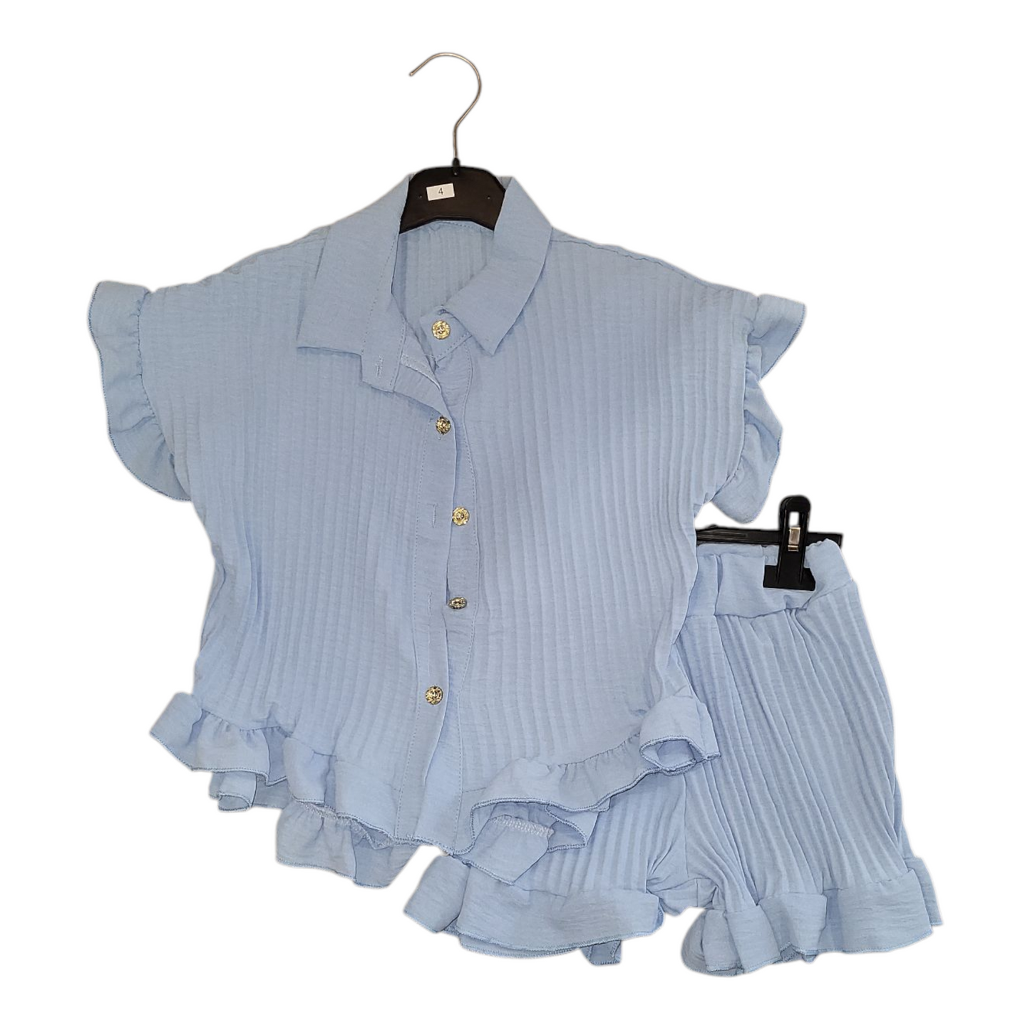 Girls Pleated Shorts Set- 5 Viral Colours- Ages 4 to 14