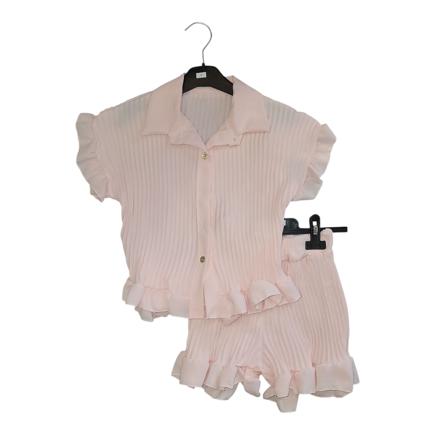 Girls Pleated Shorts Set- 5 Viral Colours- Ages 4 to 14