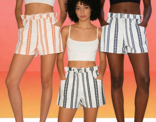 Women's Cotton Shorts With Aztec Pattern