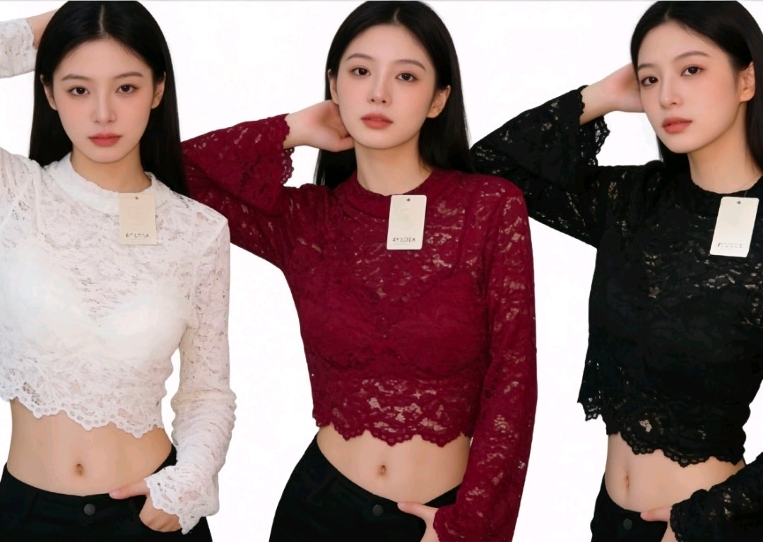 Womens Lace Top Comes In 3 Colours One Size