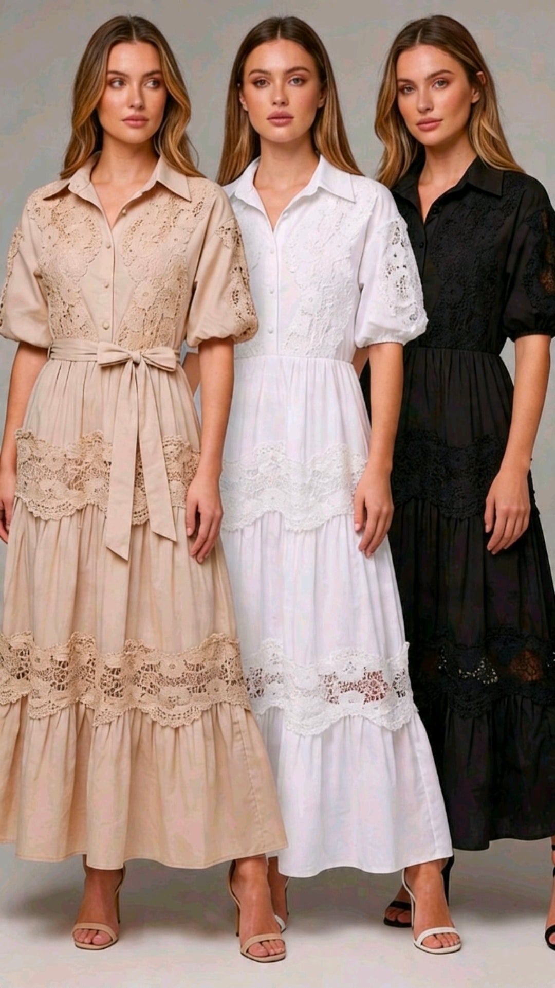Women's Crochet Button Maxi Dress One Size 8 To 18