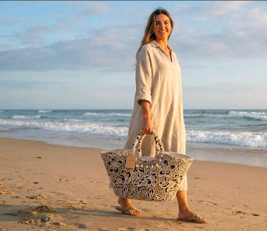 Women's Raffa Beach Bag With Leppard Print