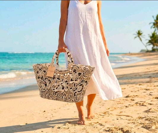 Women's Raffa Beach Bag With Leppard Print
