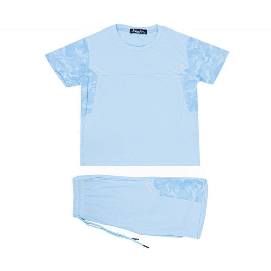 Boys T-Shirt And Shorts Set- Sky Blue