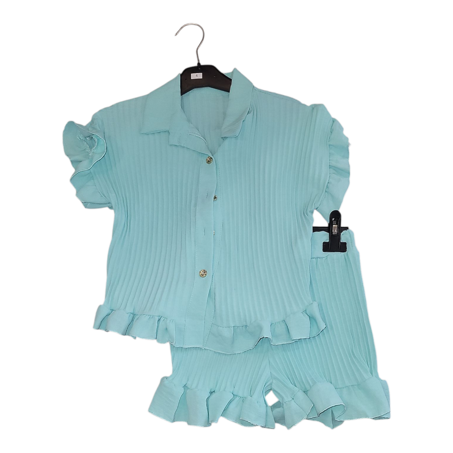 Girls Pleated Shorts Set- 5 Viral Colours- Ages 4 to 14
