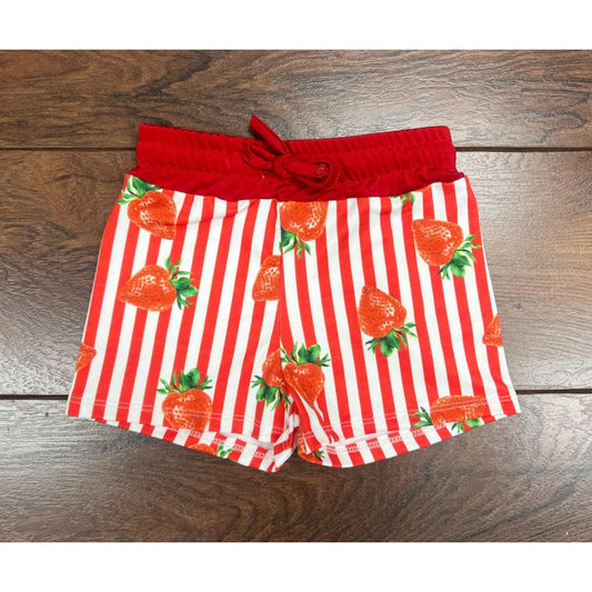 Boys Italian Styled Swimming Shorts- Strawberry Print