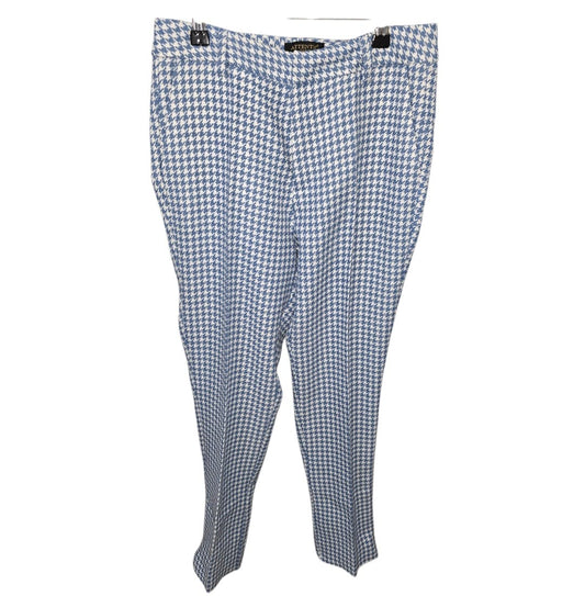 Womens Blue and white dog tooth trousers