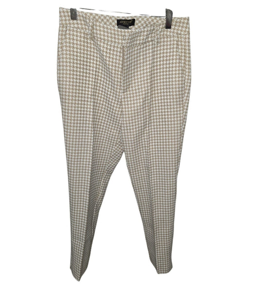 Womens Beige and white dog tooth trousers