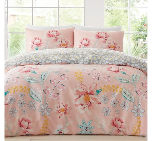 Pinks Floral Reversible Floral Daisy Double Bedding Set