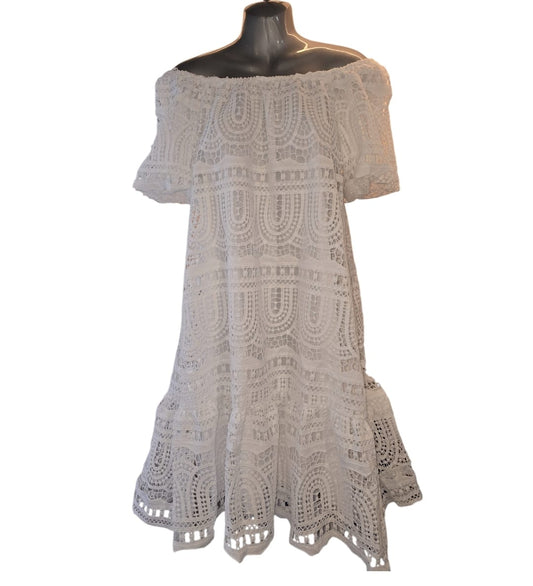 Women's Crochet White Dress