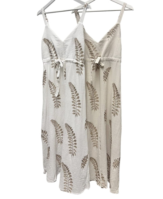 Women's Boho Long Dress With Gold Leaf Cream Or White