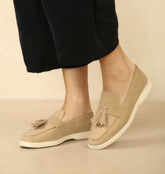 Women's Beige Loafer Shoes