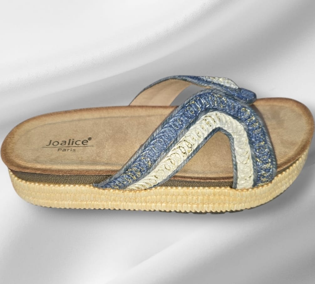 Women's Denim Thread Details Crochet Sandal