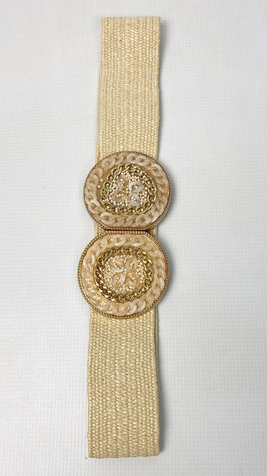 Women's Strecty Belt With Chain And Sea Shells Detail