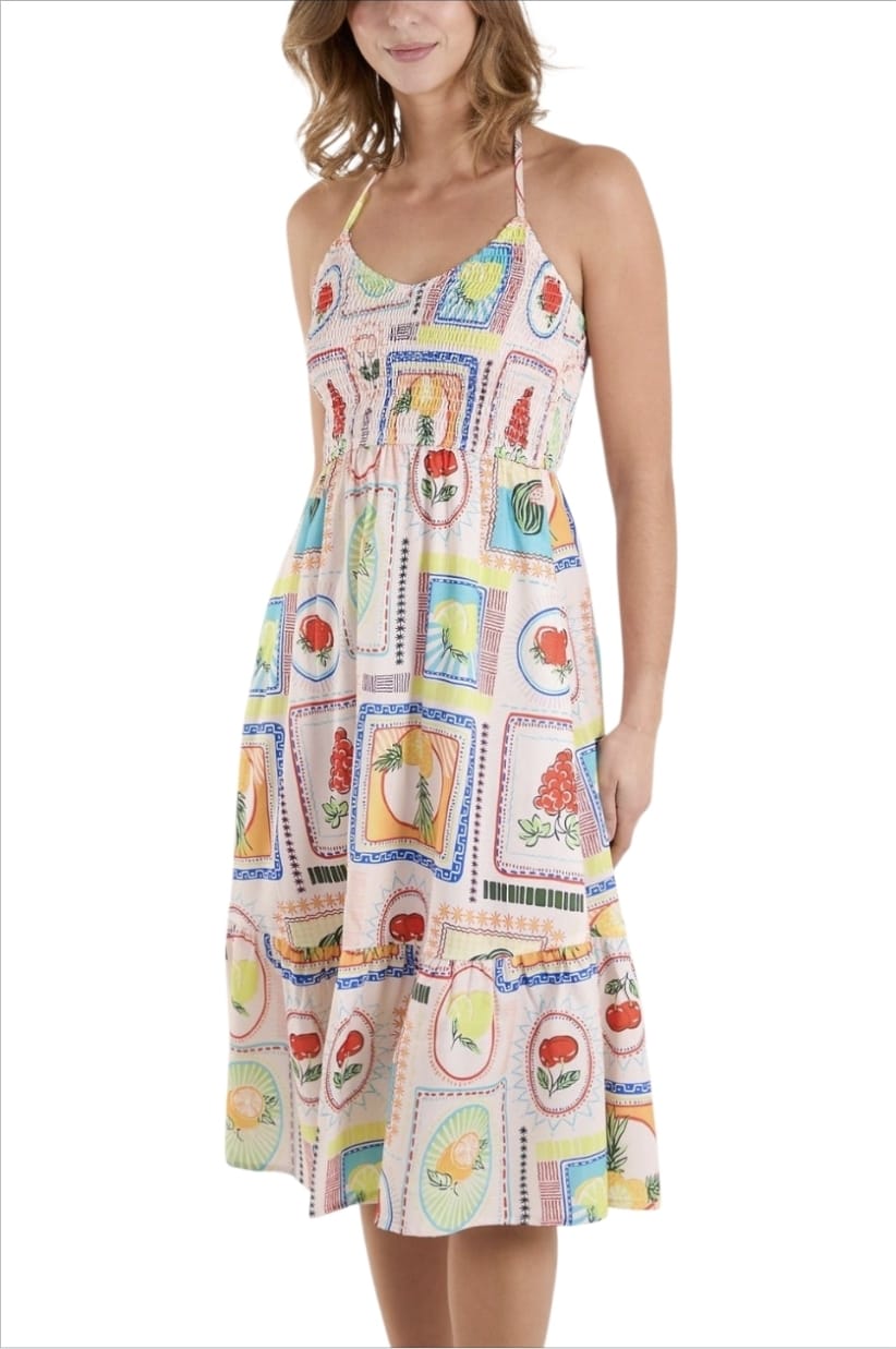 Women's Cotton Fruits Long Dress
