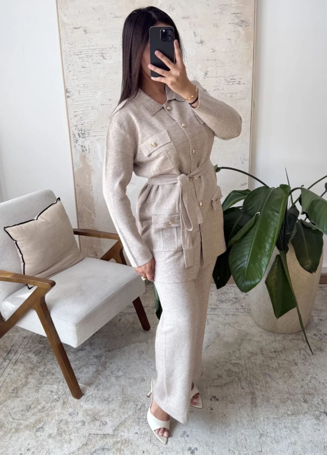 Women's Button Through Tie up Lounge Wear