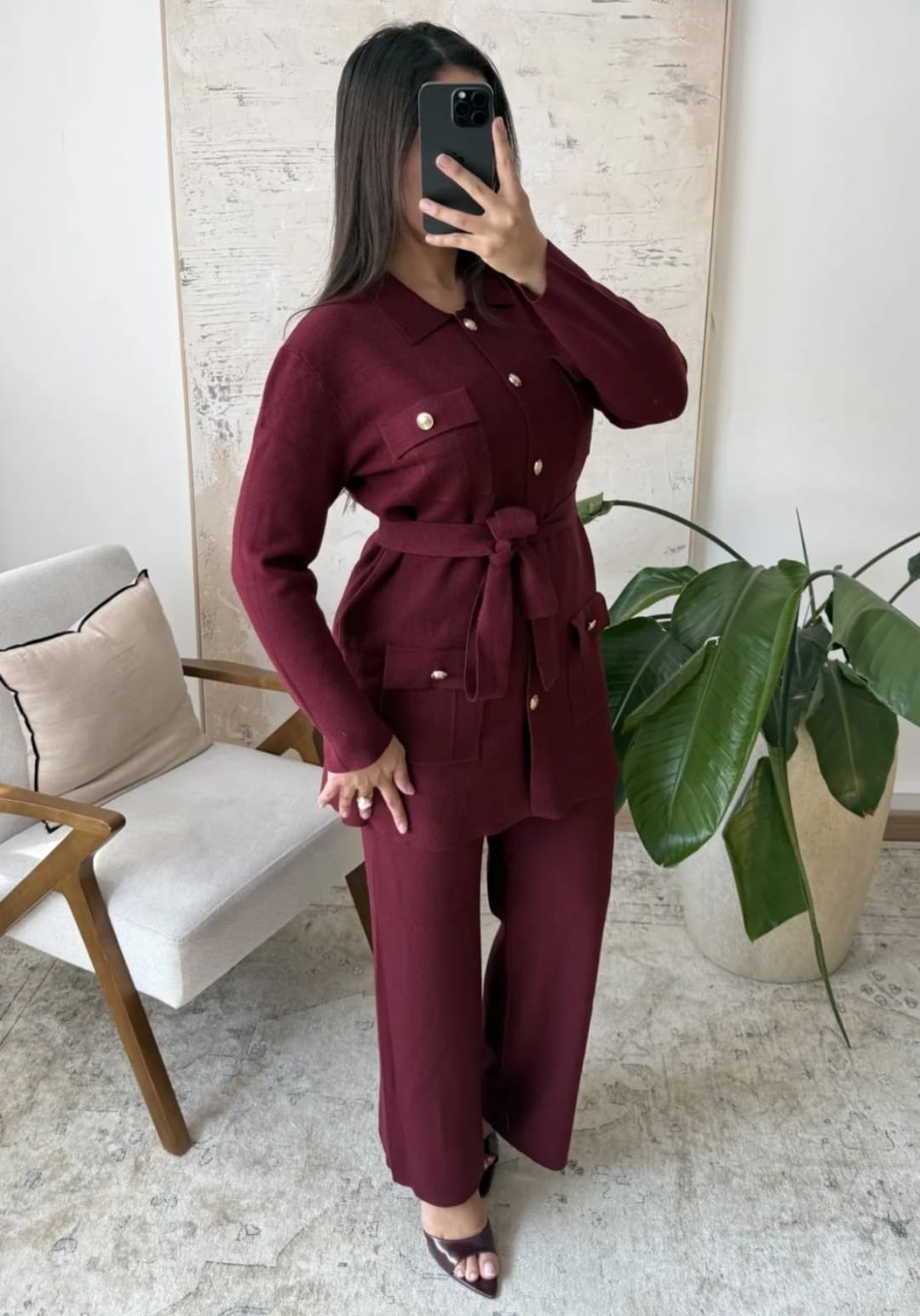 Women's Button Through Tie up Lounge Wear