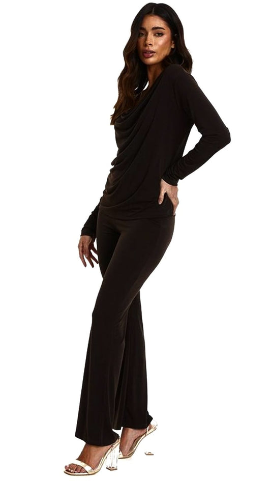 Women's Scooped Neck Lounge wear Black