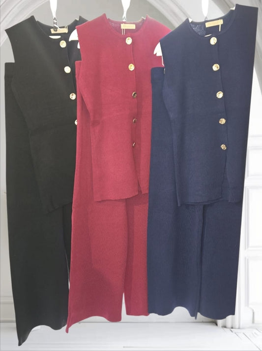Women's Gold Button Though Lounge Wear