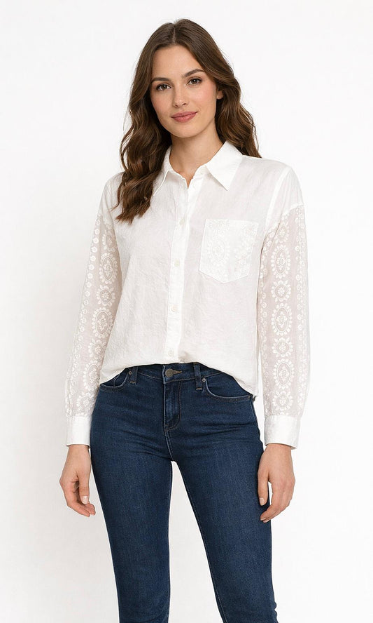 Women's Lace Sleeve Detail Shirt