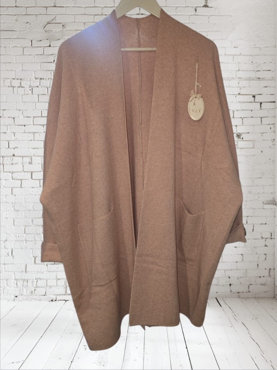 Women's Long Cardigan With Button On Sleeve