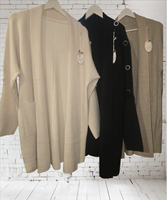 Women's Cardigan With Button Detail Down The Sleeve