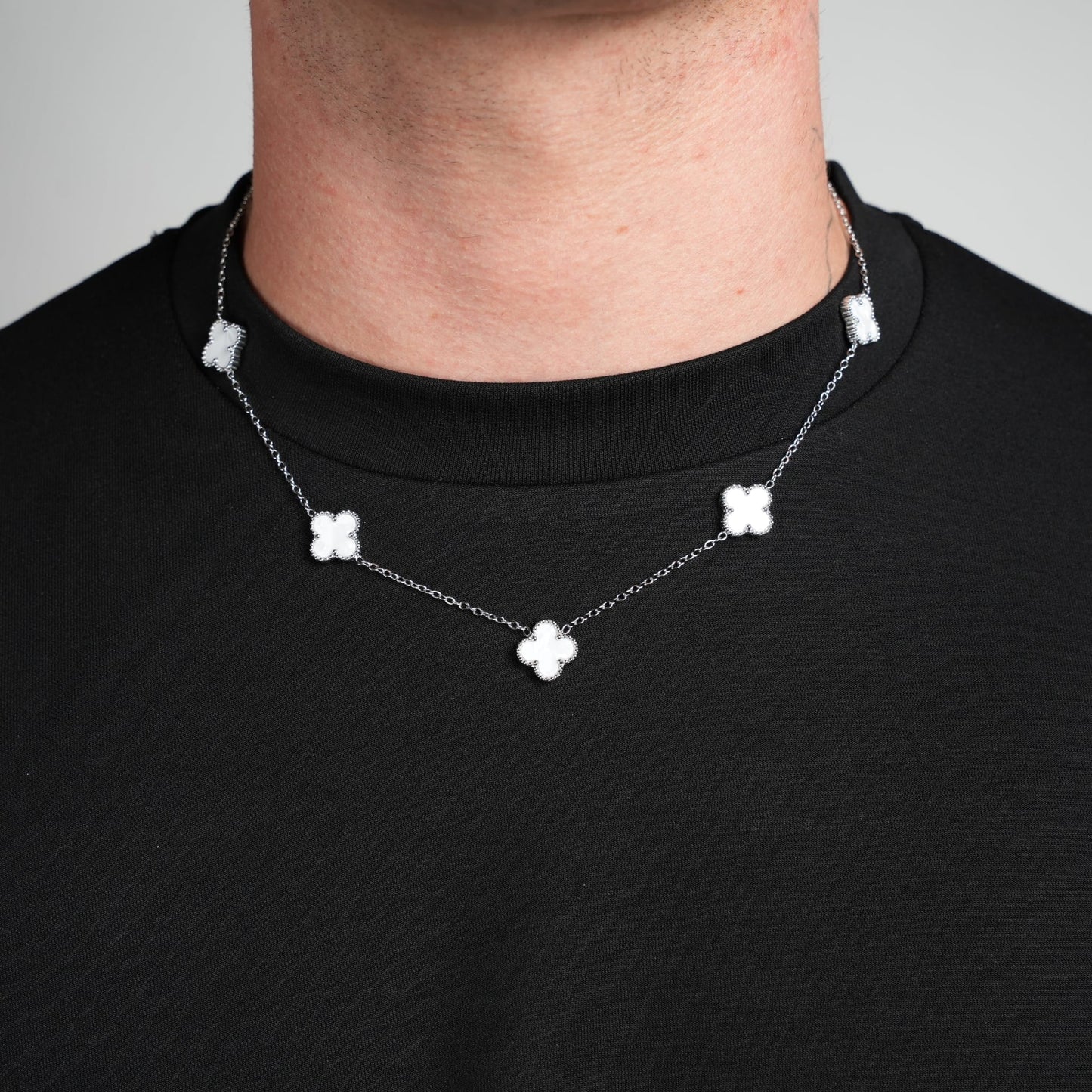 Women's Four Left Clover Silver And White
