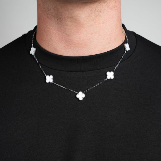 Women's Four Left Clover Silver And White