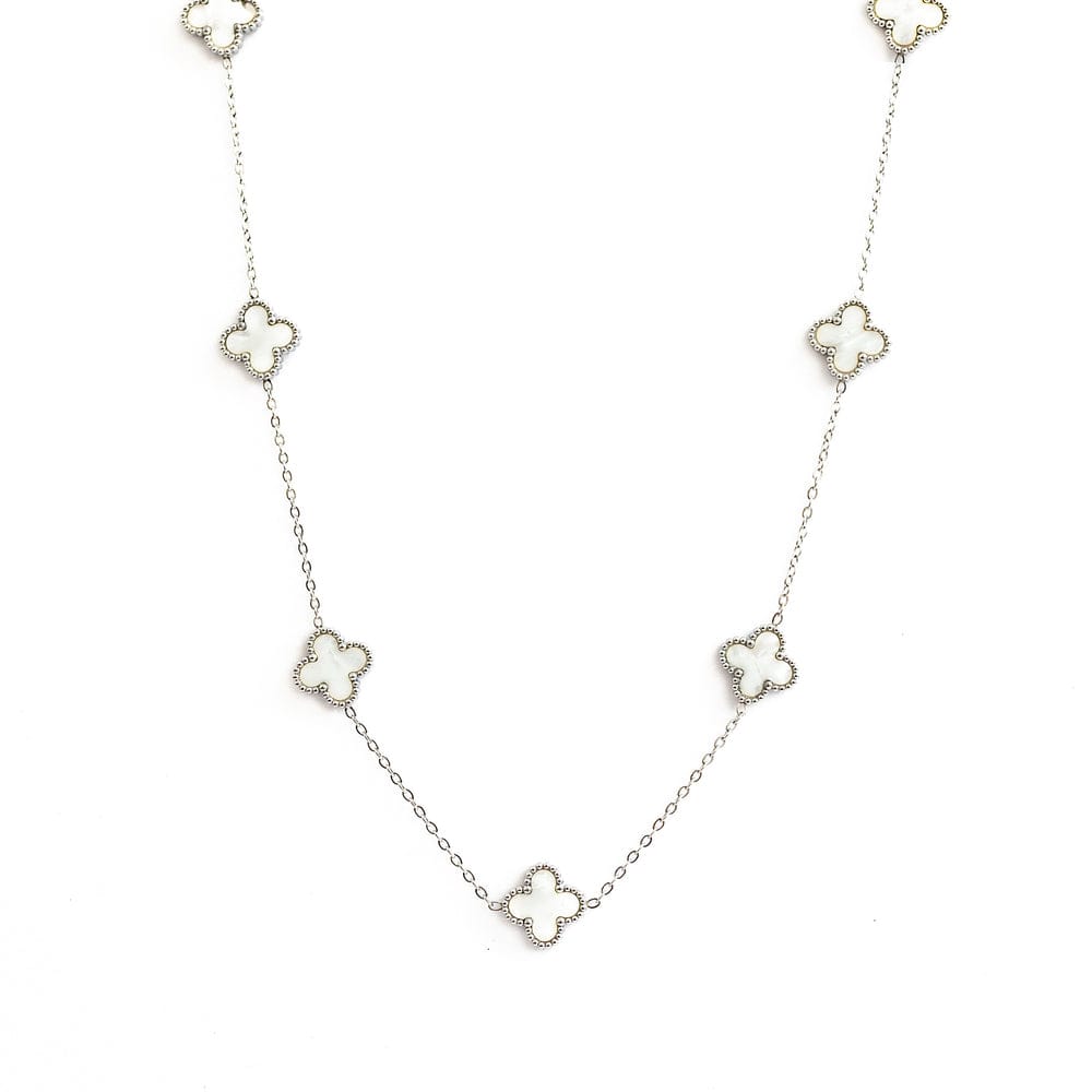 Women's Four Left Clover Silver And White