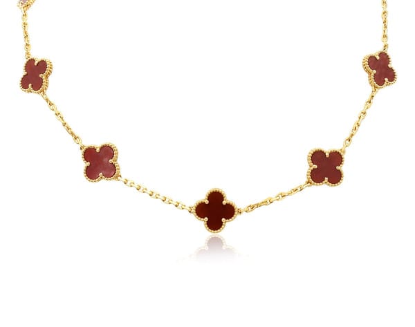 Women's Four Left Clover Gold And Burgundy