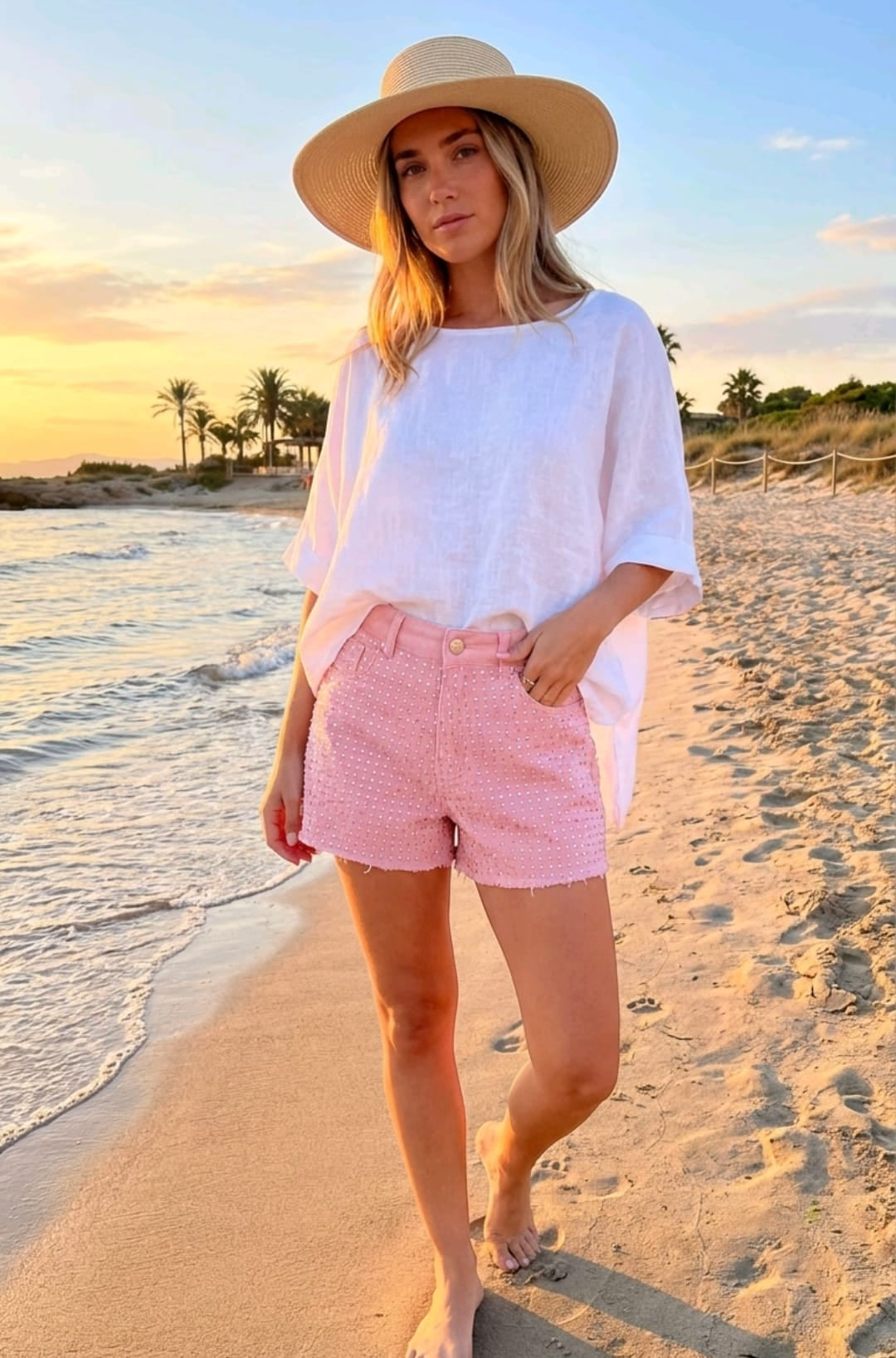 Women's Studded Crystal Shorts