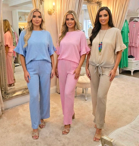 Women's Tie Front Lounge Wear Set
