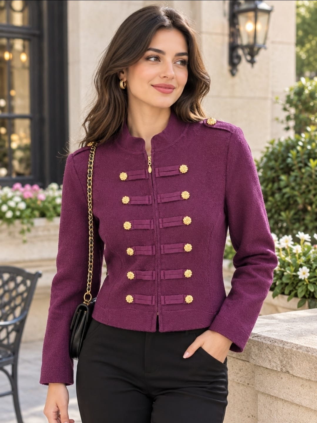 Women's Military Cardigan Top