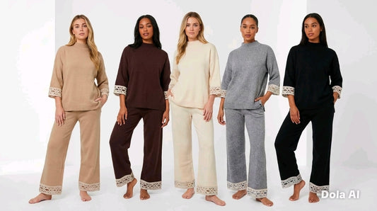 Women's Soft Lounge Wear With Crocket Cuff.