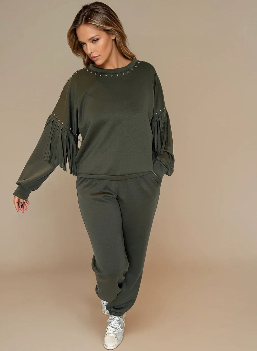 Women's Bobbi Stud Fringe Lounge Set