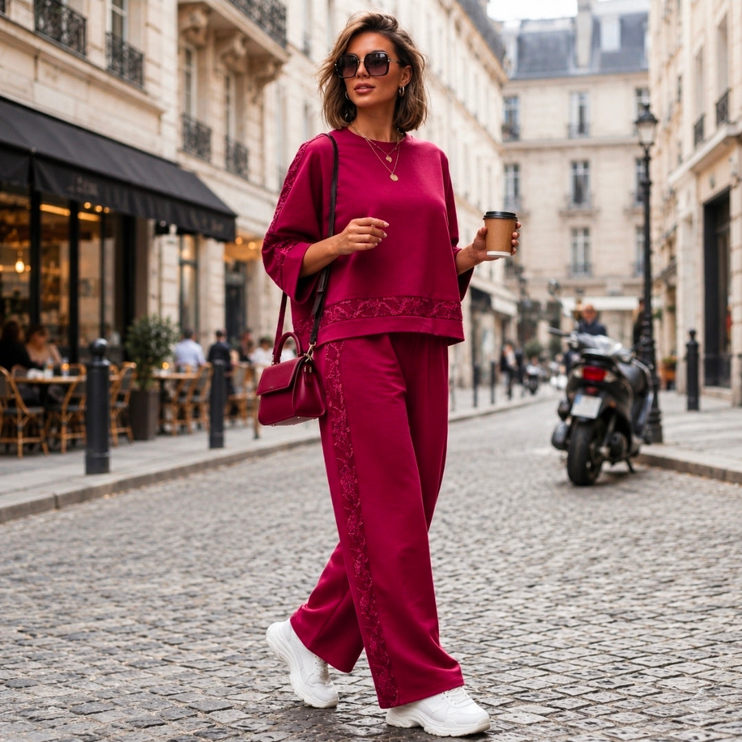 Women's Lace Detailed Edged Lounge Wear Set