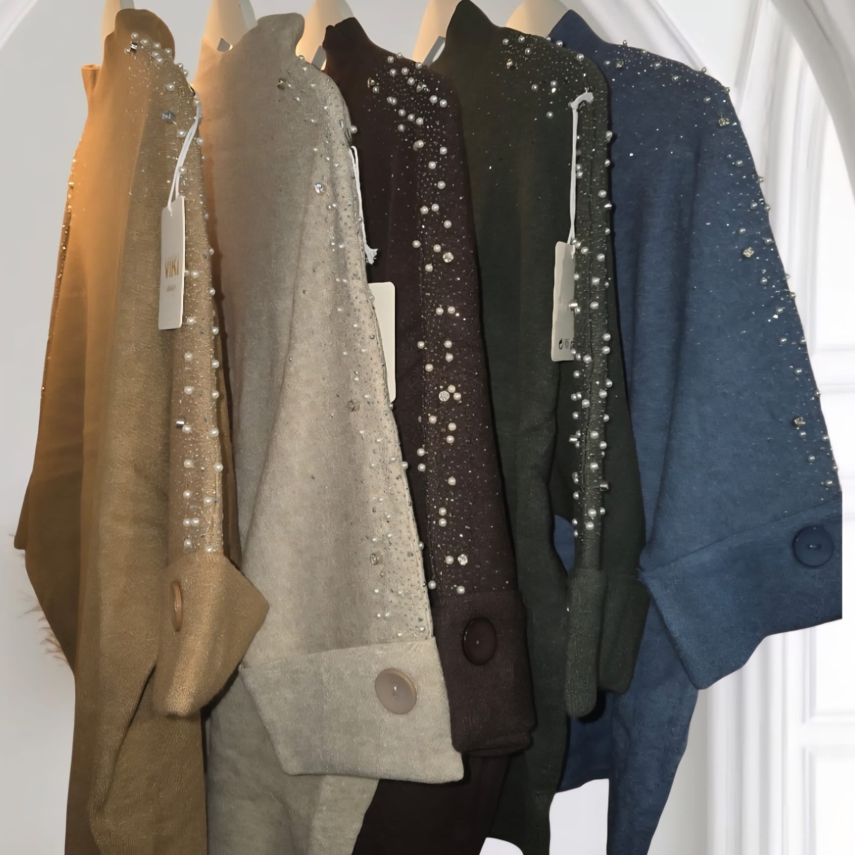 Women's Pearl And Crystal Shoulder Jumper