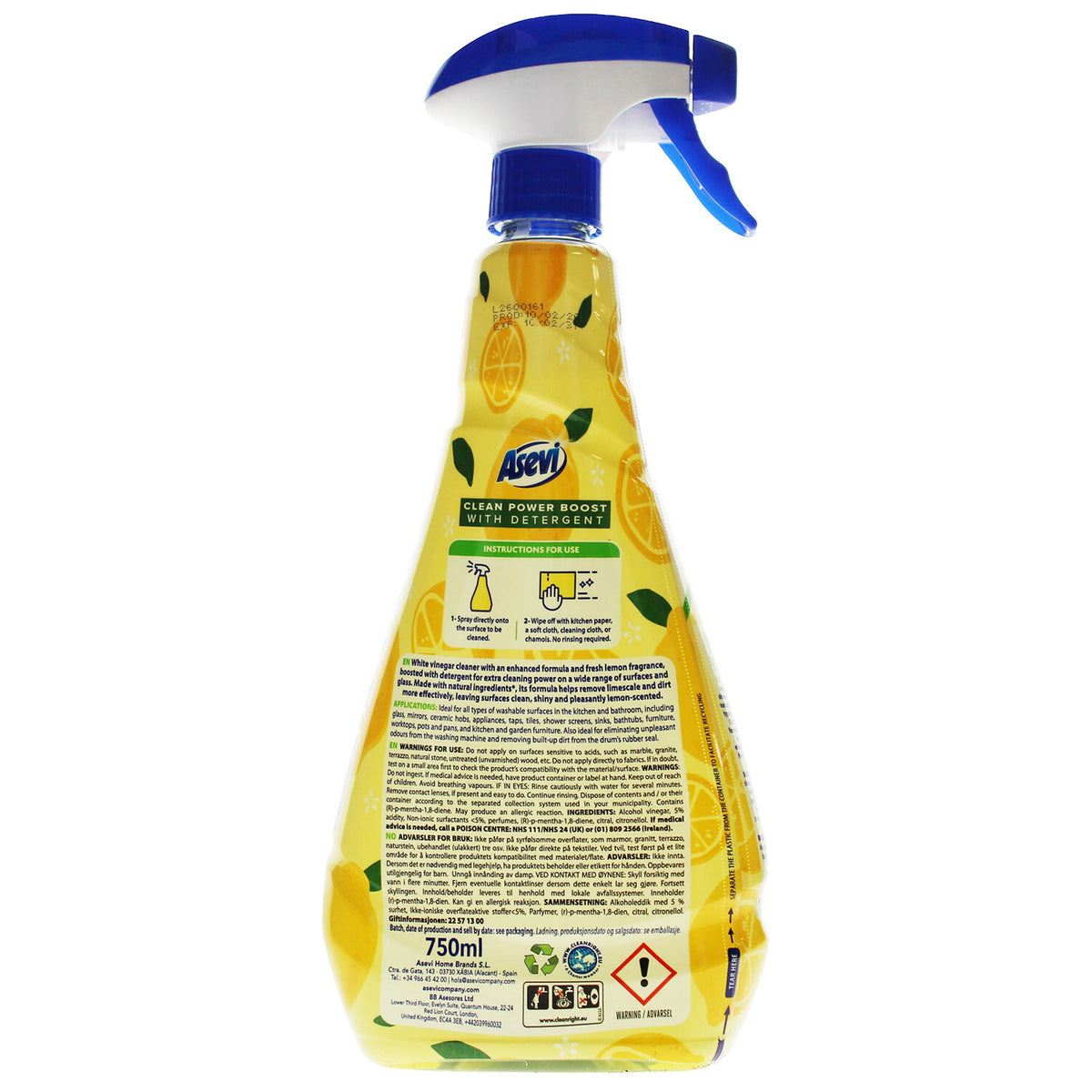 Asevi white vinegar multipurpose spray cleaner