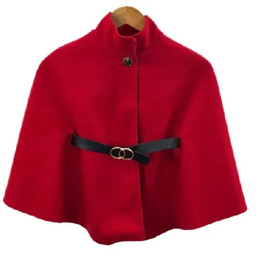 Girls Red Poncho 