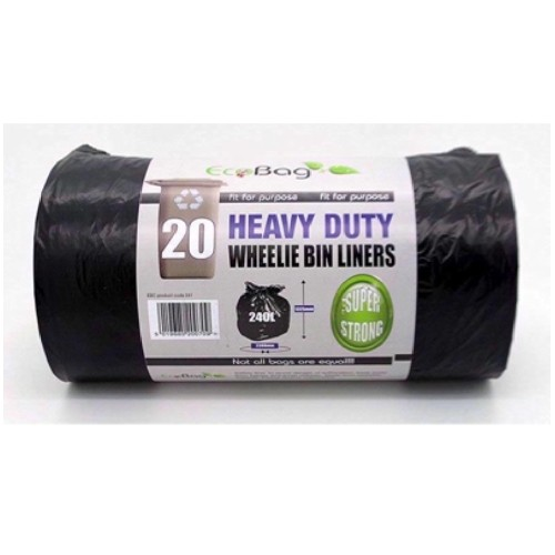 ECOBAG BLACK WHEELIE BIN 20 BAGS 240 LTR (SP)