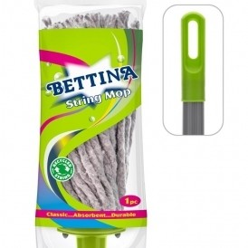 BETTINA COTTON MOP WITH SILVER HANDLE 110CM