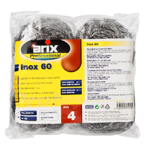 Arix Professional 4pc Inox 30 Stainless Steel Scourer.