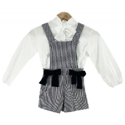 Girls Shirt & Double Bow Playsuit R789