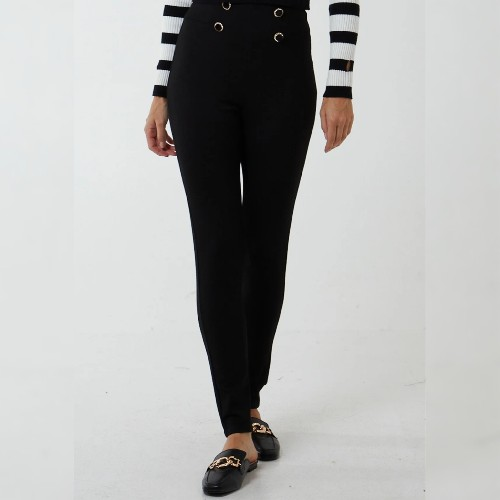 Womens High Waisted Button Front Legging